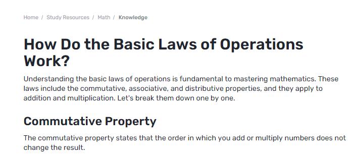 What Role Do the Basic Laws of Operations Play in Solving Algebraic Equations and Expressions?